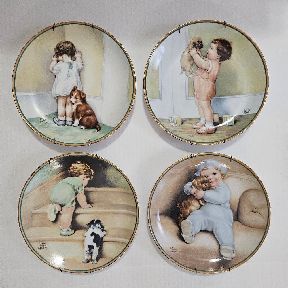 A Child's Best Friend Set of 4 Porcelain Plates by Bessie Pease Gutmann